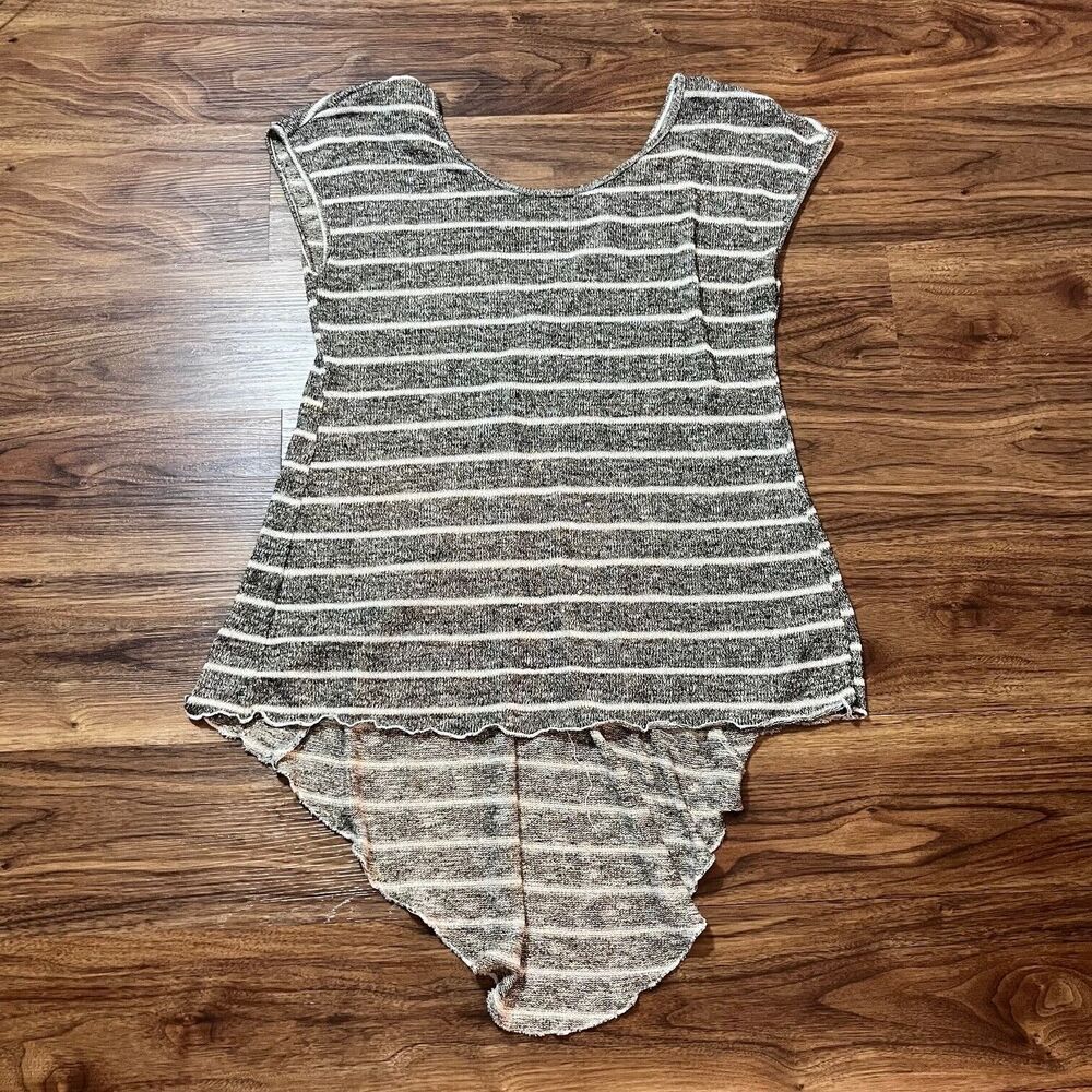 American Rag Cie Tank Top Womens Sleeveless Shirt Stripe Oversized Gray Size XL